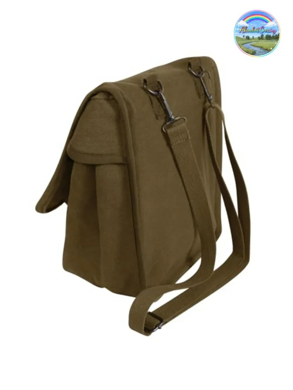 Canvas Map Case Shoulder Bag with Organizer Pocket, Adjustable Crossbody Strap,